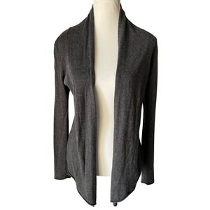 Express Women Charcoal Gray Ribbed Open Front Cashmere Blend‎ Cardigan Sweater S